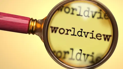 Worldview, shown as a magnifying glass and the word worldview
